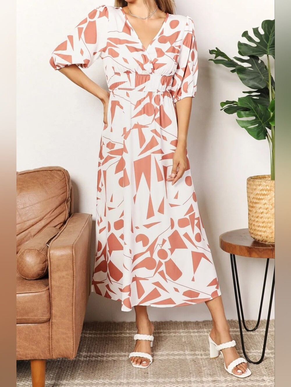 KLYDSCPE Balloon Sleeve Dress